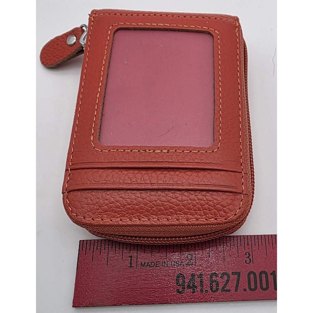 Womans Zippered Credit Card Wallet Orange Item 0127 - Picture 7 of 7